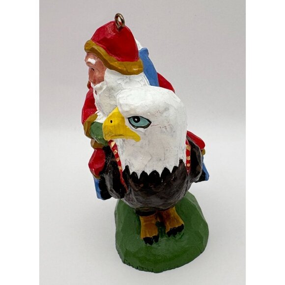 House of Hatten Santa Riding an Eagle Christmas Ornament 1998 Susan M Smith - Picture 5 of 9